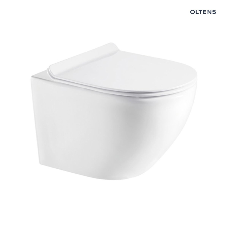 Zestaw Hamnes miska WC wisząca PureRim z powłoką SmartClean z deską wolnoopadającą Slim OLTENS 42515000