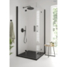 Bergytan brodzik 80x80 cm kwadratowy RockSurface czarny mat OLTENS 17100300