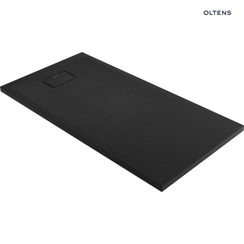 Bergytan brodzik 140x70 cm prostokątny RockSurface czarny mat OLTENS 15105300