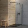 Bergytan brodzik 140x70 cm prostokątny RockSurface czarny mat OLTENS 15105300