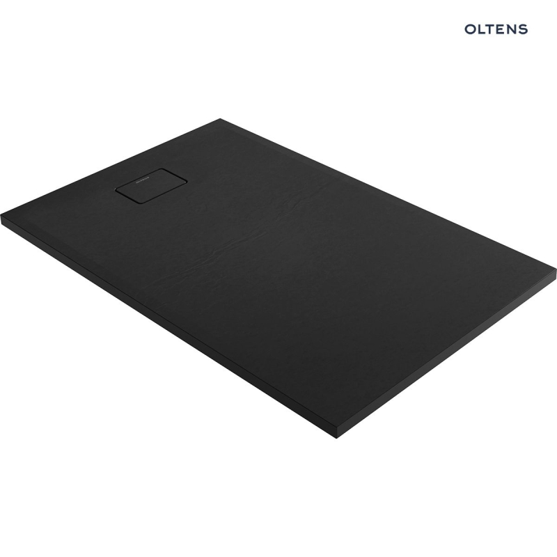 Bergytan brodzik 140x90 cm prostokątny RockSurface czarny mat OLTENS 15107300