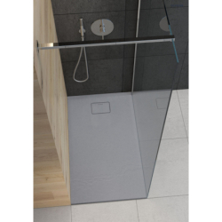 Bergytan brodzik 120x80 cm prostokątny RockSurface szary beton OLTENS 15103700