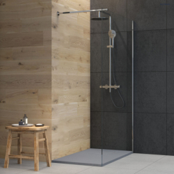 Bergytan brodzik 120x80 cm prostokątny RockSurface szary beton OLTENS 15103700