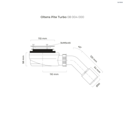 Pite Turbo syfon do brodzika 90 mm bez pokrywy z metalową flanszą OLTENS 08004000