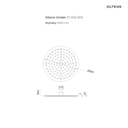 Vindel deszczownica 30 cm okrągła złoty połysk OLTENS 37000800