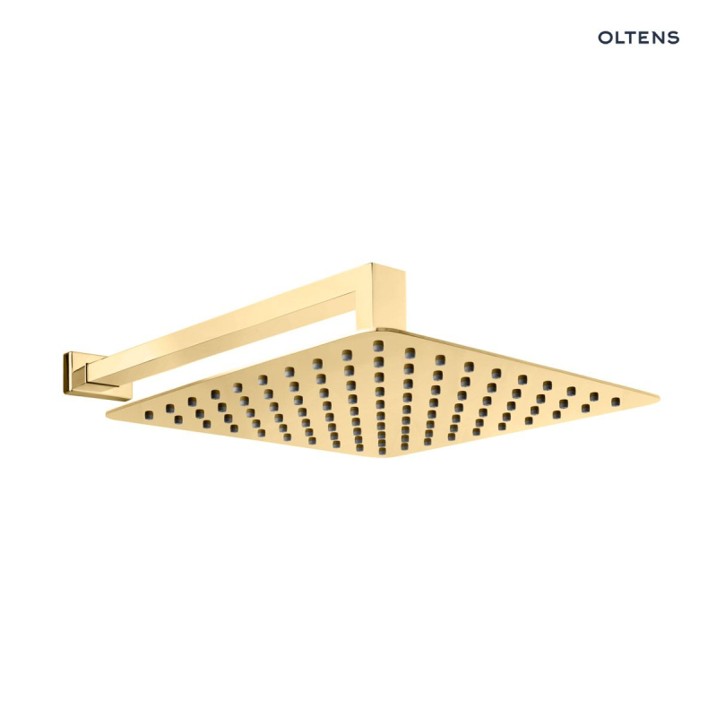 Vindel (S) Lagan (S) deszczownica 30 cm kwadratowa z ramieniem ściennym złoty połysk OLTENS 36014800