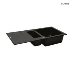Gravan zlewozmywak granitowy 1,5-komorowy z ociekaczem 100x50 cm czarny mat OLTENS 72300300