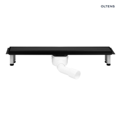Langan 80 uniwersalny 2w1 odpływ prysznicowy liniowy 80 cm z kołnierzem czarny mat OLTENS 30007300