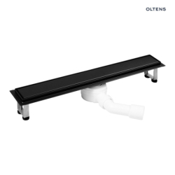 Langan 90 uniwersalny 2w1 odpływ prysznicowy liniowy 90 cm z kołnierzem czarny mat OLTENS 30008300