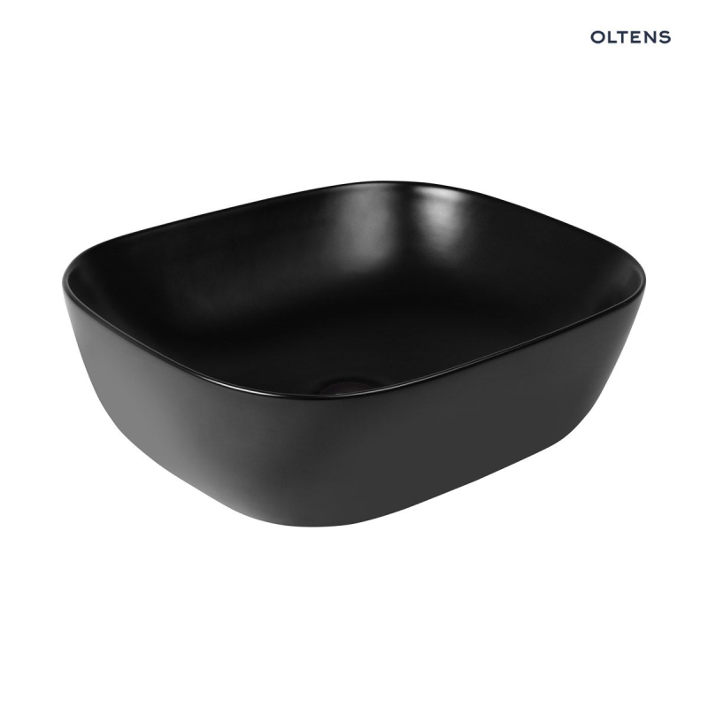 Hamnes umywalka 46,5x37,5 cm nablatowa owalna z powłoką SmartClean czarny mat OLTENS 40801300