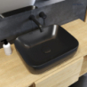 Hamnes umywalka 46,5x37,5 cm nablatowa owalna z powłoką SmartClean czarny mat OLTENS 40801300
