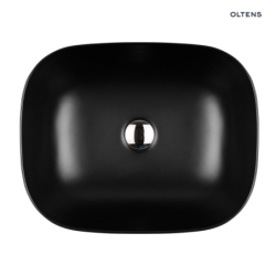 Hamnes umywalka 46,5x37,5 cm nablatowa owalna z powłoką SmartClean czarny mat OLTENS 40801300