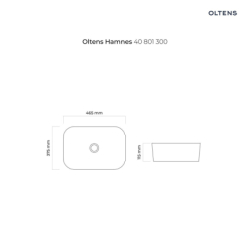 Hamnes umywalka 46,5x37,5 cm nablatowa owalna z powłoką SmartClean czarny mat OLTENS 40801300