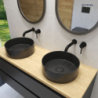Lagde umywalka 35,5 cm nablatowa okrągła z powłoką SmartClean czarny mat OLTENS 40804300