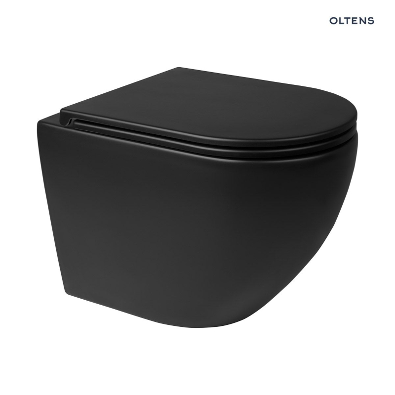 Hamnes miska WC wisząca PureRim czarny mat OLTENS 42013300