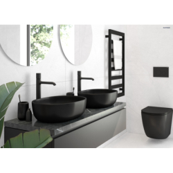 Hamnes miska WC wisząca PureRim czarny mat OLTENS 42013300