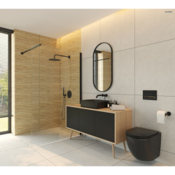 Hamnes miska WC wisząca PureRim czarny mat OLTENS 42013300