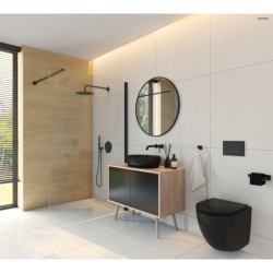 Hamnes miska WC wisząca PureRim czarny mat OLTENS 42013300