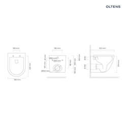 Hamnes miska WC wisząca PureRim czarny mat OLTENS 42013300