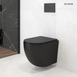 Hamnes miska WC wisząca PureRim czarny mat OLTENS 42013300
