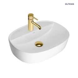 Hamnes Thin umywalka 51x39 cm nablatowa owalna biała OLTENS 41313000