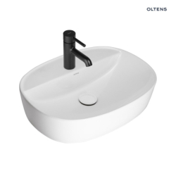 Hamnes Thin umywalka 51x39 cm nablatowa owalna biała OLTENS 41313000