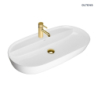 Hamnes Thin umywalka 80x40 cm nablatowa owalna biała OLTENS 41315000
