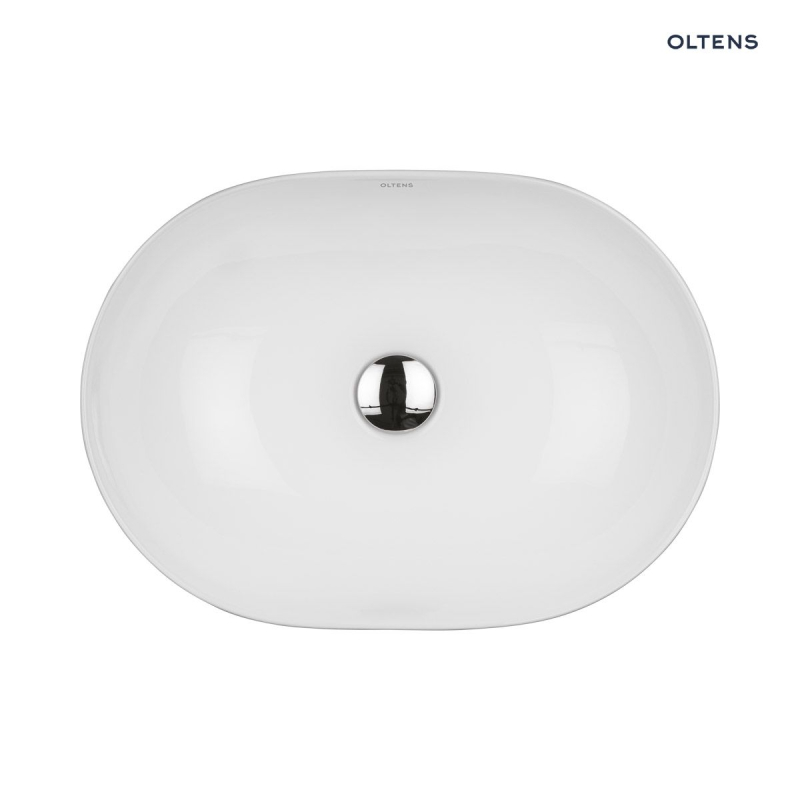 Hamnes Thin umywalka 49,5x35,5 cm nablatowa owalna z powłoką SmartClean biała OLTENS 40819000