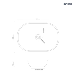 Hamnes Thin umywalka 49,5x35,5 cm nablatowa owalna z powłoką SmartClean biała OLTENS 40819000