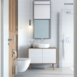 Hamnes Thin umywalka 49,5x35,5 cm nablatowa owalna z powłoką SmartClean biała OLTENS 40819000