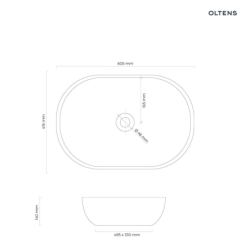 Hamnes Thin umywalka 60,5x41,5 cm nablatowa owalna z powłoką SmartClean biała OLTENS 40820000