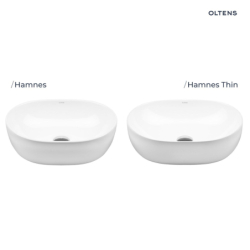 Hamnes Thin umywalka 60,5x41,5 cm nablatowa owalna z powłoką SmartClean biała OLTENS 40820000