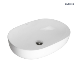 Hamnes Thin umywalka 60,5x41,5 cm nablatowa owalna z powłoką SmartClean biała OLTENS 40820000
