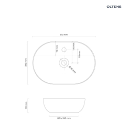 Hamnes Thin umywalka 51x39 cm nablatowa owalna z powłoką SmartClean biała OLTENS 41813000