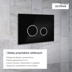Lule przycisk spłukujący do WC szklany biały/chrom OLTENS 57201010