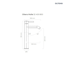 Molle bateria umywalkowa stojąca wysoka złoto szczotkowane OLTENS 32400810