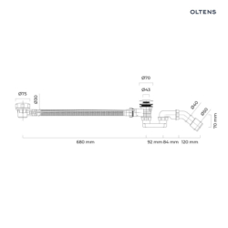 Oster syfon wannowy automatyczny z pokrętłem złoto szczotkowane OLTENS 03001810