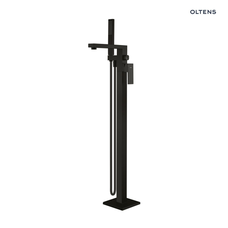 Gota bateria wannowo-prysznicowa kompletna wolnostojąca czarny mat OLTENS 34301300