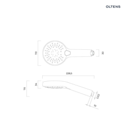 Driva EasyClick słuchawka prysznicowa złoty połysk/biały OLTENS 37104800