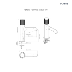 Hamnes bateria umywalkowa stojąca chrom OLTENS 32306100