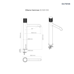 Hamnes bateria umywalkowa stojąca wysoka chrom OLTENS 32505100