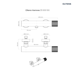 Hamnes bateria prysznicowa ścienna chrom OLTENS 33005100