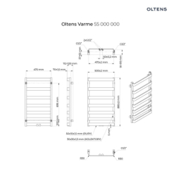 Varme grzejnik łazienkowy 89,5x50 cm biały OLTENS 55000000