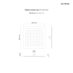 Atran (S) deszczownica 22 cm kwadratowa chrom OLTENS 37005100