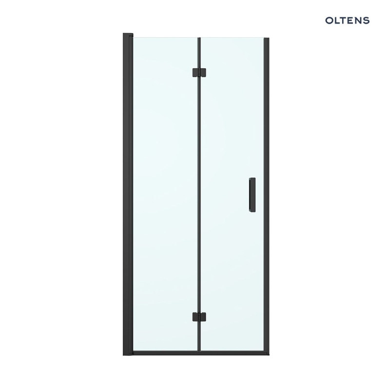 Hallan drzwi prysznicowe 80 cm czarny mat/szkło przezroczyste OLTENS 21200300