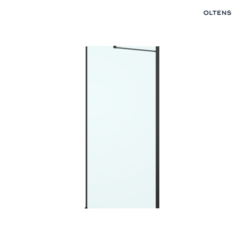 Hallan ścianka prysznicowa 90 cm boczna do drzwi czarny mat/szkło przezroczyste OLTENS 22101300