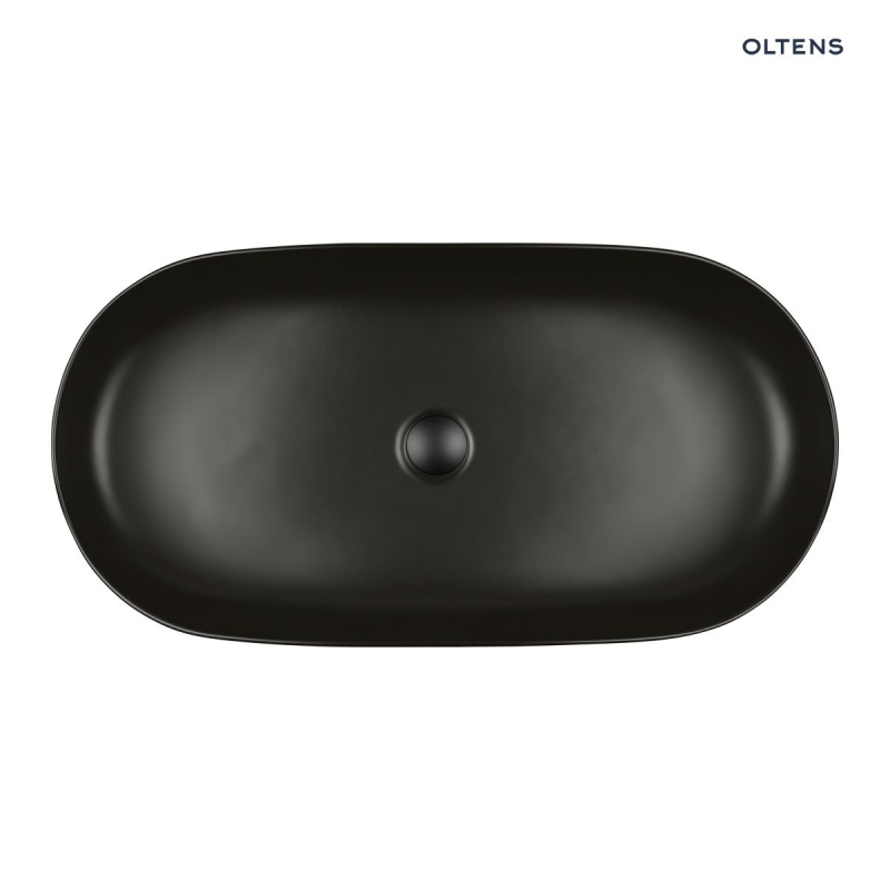 Hamnes Thin umywalka 80x40 cm nablatowa owalna czarny mat OLTENS 40321300