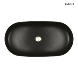 Hamnes Thin umywalka 80x40 cm nablatowa owalna czarny mat OLTENS 40321300