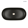 Hamnes Thin umywalka 80x40 cm nablatowa owalna czarny mat OLTENS 40321300