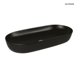 Hamnes Thin umywalka 80x40 cm nablatowa owalna czarny mat OLTENS 40321300